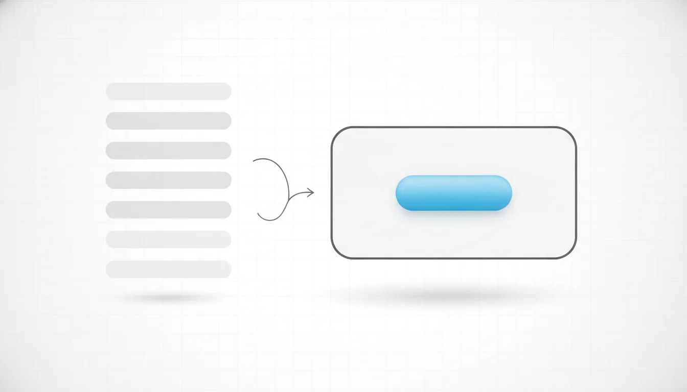 A split illustration: a traditional list of ten blue search links on one side, a single AI-generated answer naming one brand on the other.