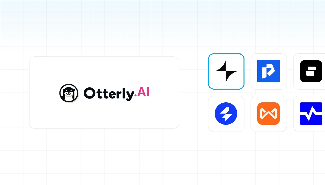 Otterly AI's wordmark beside a grid of alternative GEO tools — BrandAxis highlighted first, with Promptwatch, Peec, SE Ranking, Writesonic, and LLM Pulse.